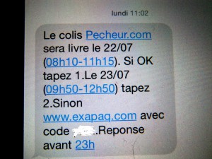 SMS livreur pecheur.com