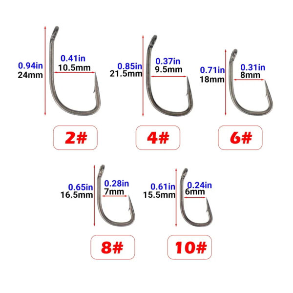 taille d'hameçon N° 2 à 10